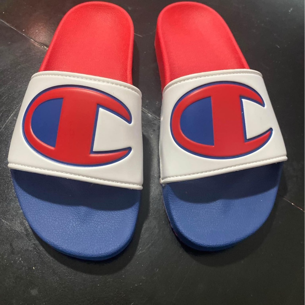 Champion Kids Red and Blue Slide Sandals